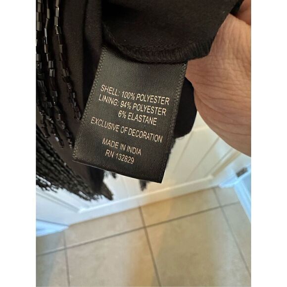 NWT NBD Revolve Annika Beaded Fringe Black Asymmetrical Mini Dress Size XXS - Picture 12 of 13